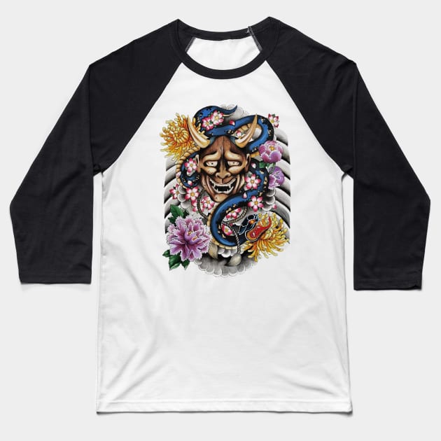 yakuza flower Baseball T-Shirt by GEULISPISAN